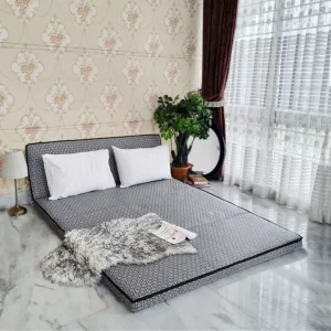 Relax Floor Mattress- Grey Block Pattern Large Size Sleeping Mat