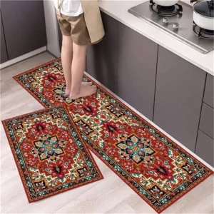 3D Printed Kitchen Carpet Set 2 Piece Non Slip Floor Mat for Home Decor